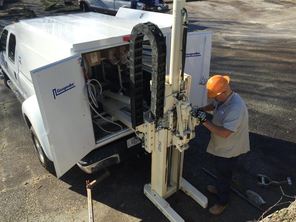Installing a Shallow Soil Gas Sampling Point with a Geoprobe 5410 Rig in Atlanta, Georgia